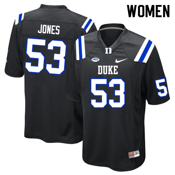 Women #53 Scott Jones Duke Blue Devils College Football Jerseys Sale-Black